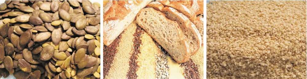Images of Woman selecting bread, donuts and accessories